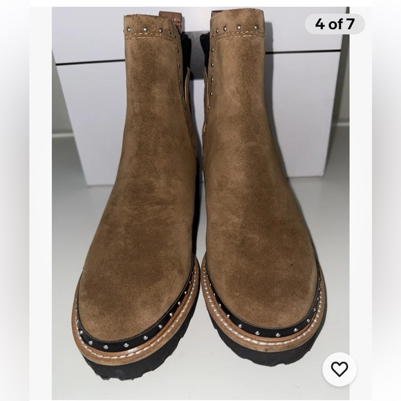 Dolce Vita Huey Studded Suede Boots Dark Brown Size 8 - Picture 4 of 7